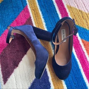 Navy Velvet Steve Madden Heels